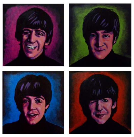 The Beatles-4 Paintings-sold – Montycolvinart